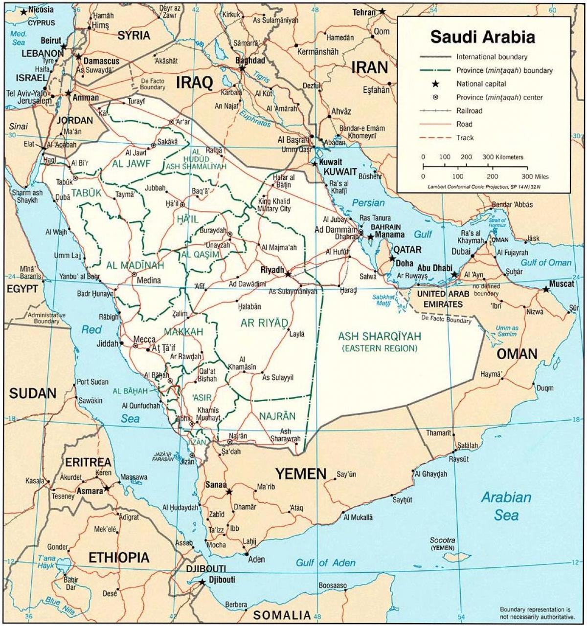 Карта Саудовской Аравии политических